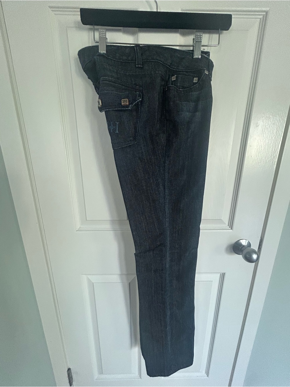 Men's Straight Leg Black Jeans - Classic Dark Indigo
